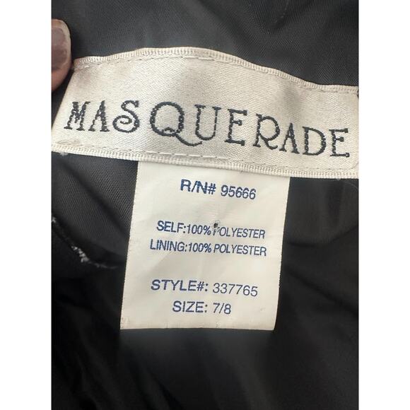 Masquerade Dress Black Cream Y2K Formal Prom Party Cocktail Ribbon Belt Size 7/8 - Picture 6 of 7